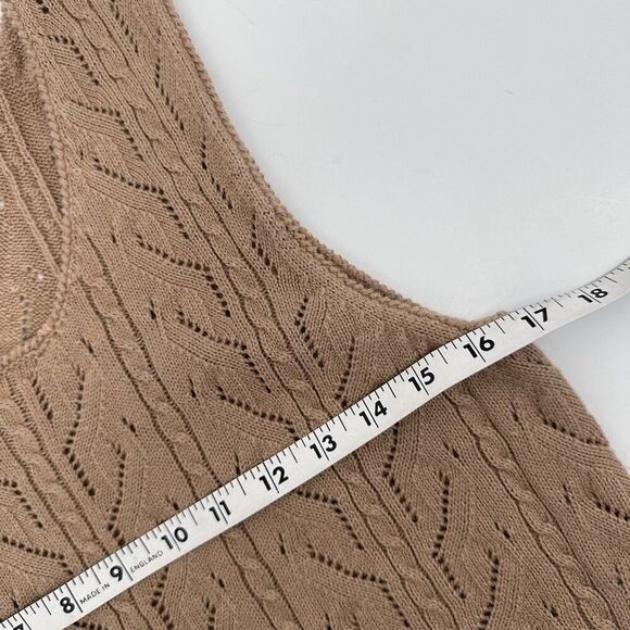 Josephine Chaus Sleeveless Knit Sweater Tank Women’s Medium Tan Lightweight - Picture 7 of 8